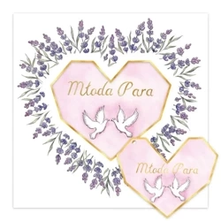 Karnet KW ślub lawendowe serce - Henry