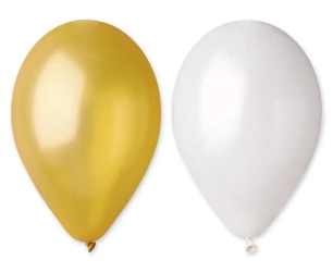 Balony metaliczne złote i perłowe MIX 50szt - Godan