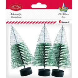 Drzewka plastikowe Choinki 10cm x 50mm 3szt ziel - Titanum