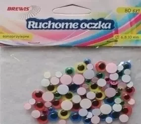 Ruchome oczka kolorowe 80szt - Brewis
