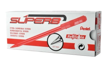 Paczka Długopisy SuperB BK77 czerwony 12 szt. - PENTEL