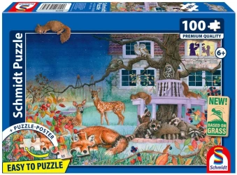 Puzzle PQ 100 Zwierzęta nocą - Schmidt