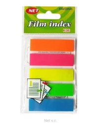 Zakładki indeksujące neon transparentne 5x25K - NET