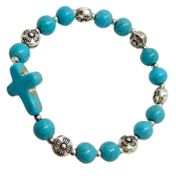 Bransoletka turkus z krzyżykiem - Art Sacrum