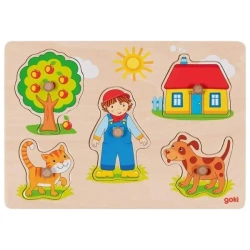 Puzzle z uchwytami Kot, pies i inne zwierzęta - Goki