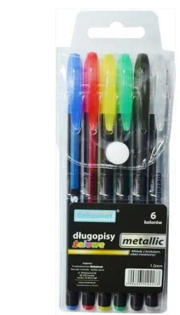 Długopisy żelowe metaliczne 6 kolorów - Schemat