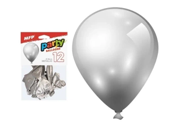 Balon dmuchany metal srebrny 26cm 12szt - MFP