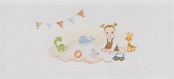 Karnet Narodziny/Roczek DL D03 - Dziewczynka z zab - MAK