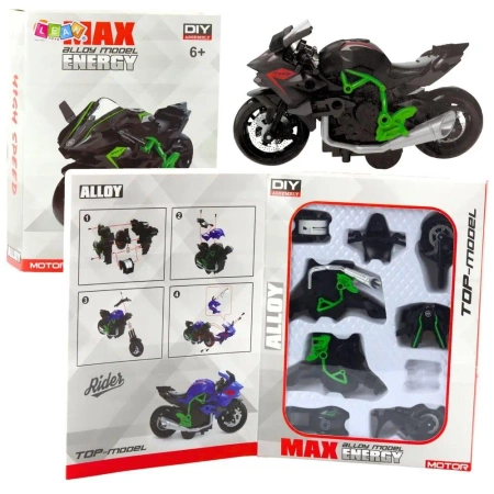 Motocykl do skręcania metalowy 1:14 - Leantoys