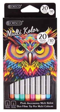 Pisaki dwustronne multikolor 20 kolorów - Cresco