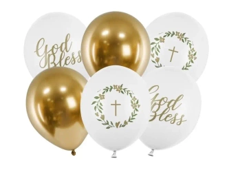 Balony 30cm God Bless mix 6szt - PartyDeco