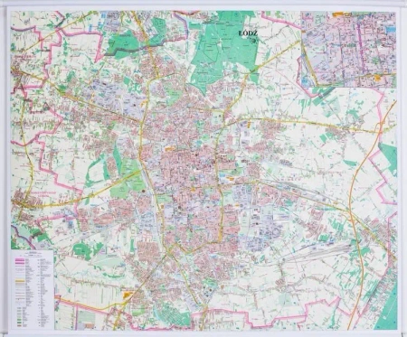 Łódź. Mapa ścienna 1:20 000 - praca zbiorowa
