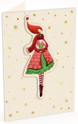 Karnet C6 naklejany + kop. Święta Kob. Z kulą - Cozywood