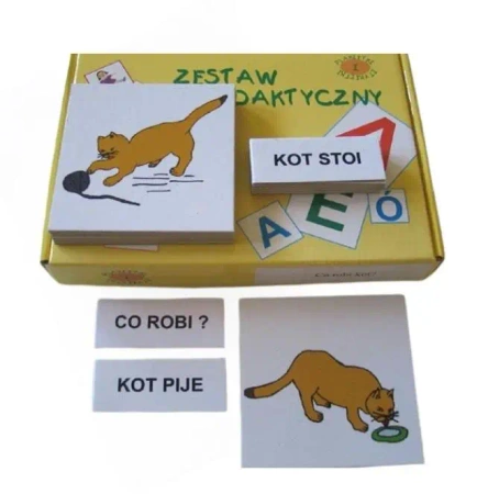 Zestaw dydaktyczny. Co robi kot? - praca zbiorowa