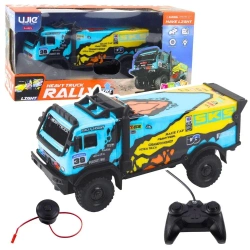 Cieżarówka R/C z dźwiękiem niebiesko-żółta - Leantoys