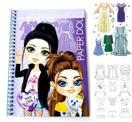 Wycinanki-kolorowanki Lalki - fioletowe - Fresh