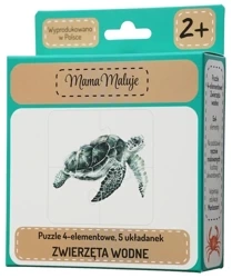 Puzzle 4-elementowe Zwierzęta wodne - Mama Maluje