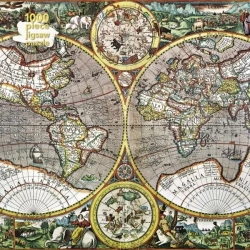 Puzzle 1000 Antyczna mapa Świata - Praca zbiorowa