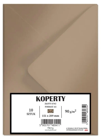 Koperty A5 złote 10szt - Henry