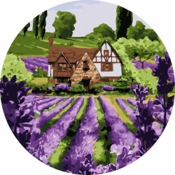 Malowanie po numerach okrągłe - Lawendowy domek 40 - Twoje Hobby