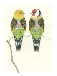 Karnet A042 B6 + koperta Ptaki szczygły - DM Collection