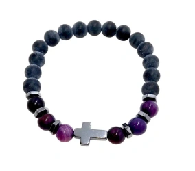 Bransoletka z kamieniem naturalnym fioletowym - Art Sacrum