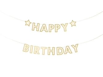 Baner papierowy Happy Birthday mix 220x14.5cm - PartyDeco