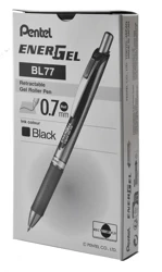 Pióro kulkowe 0,7 mm EnerGel BL77 czarny 12 szt. - PENTEL