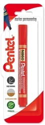 Marker permenentny z ściętą końcówka N860 czerwony 1 szt. - PENTEL