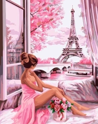 Malowanie po numerach 40x50 Dziewczyna z różami - Koh-I-Noor