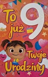 Karnet Urodziny 9 dziewczynka - YEKU