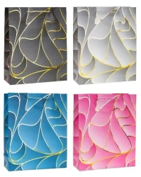 Torebka ozdobna 18x23x8cm hot-stamp mix ROZETTE