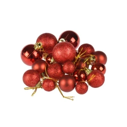 Komplet bombek dekorowanych mix rozmiarów czerw. - Arpex