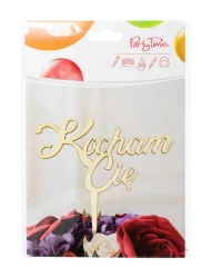 Drewniana dekoracja na patyczku - Kocham Cię - Arpex