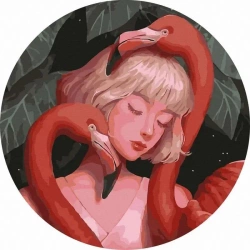 Malowanie po numerach okrągłe - Flaming 40cm - Twoje Hobby