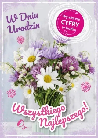 Karnet Urodziny wymienne cyfry - Armin Style