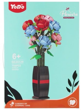 Klocki konstrukcyjne Kwiaty 756 elementów - MEGA CREATIVE