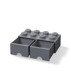 LEGO(R) pojemnik klocek z szufladami ósemka szary - NHG
