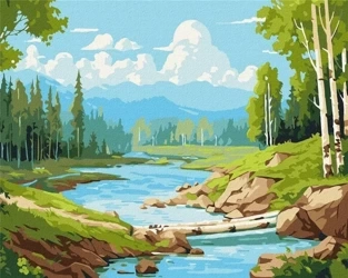 Malowanie po numerach - W brzozowym gaju 40x50cm - Ideyka