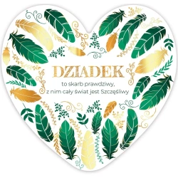 Laurka dwustronna Serce Dziadek - Pióra - Henry