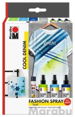 Farby do tkanin w spreju Cool Denim 4el - Marabu