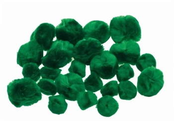 Pompony puszyste zielone 24szt - Brewis