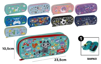 Piórnik z klapką i kieszonką wewnętrzną MIX - Sampack