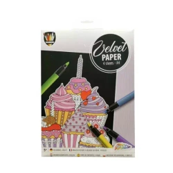 Kolorowanka aksamitny papier 4 arkusze Babeczki - ICOM