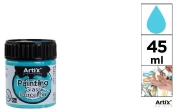Farba do szkła i ceramiki jasnonieb 45ml (6szt) - Artix