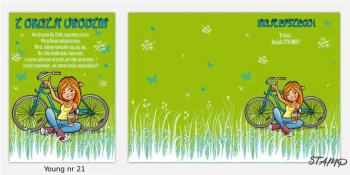 Karnet Young B6 + koperta wzór nr 21 Urodziny - Stamp