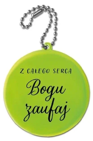 Zawieszka odblaskowa - Z całego serca Bogu zaufaj - Szaron