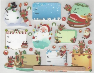 Naklejki na prezenty 16x20cm 9 wzorów - Brewis