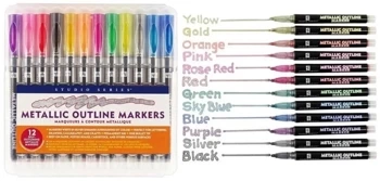 Markery Konturowe Outline 12 kolorów - Peter Pauper Press