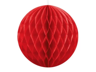 Kula bibułowa czerwony 10cm - PartyDeco